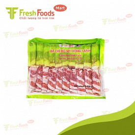 Ba chỉ bò Mỹ đông lạnh cắt lát T&P FreshFoods 500g
